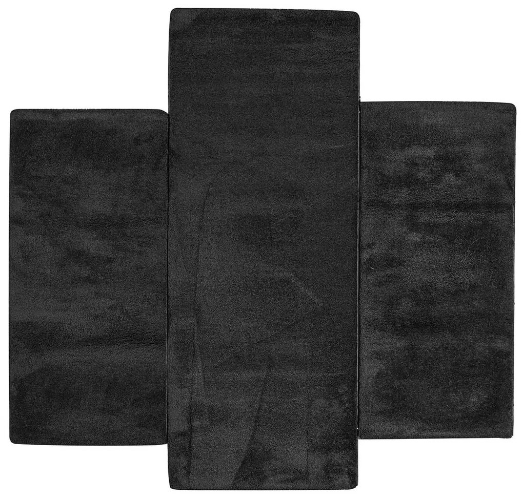 Χαλιά Κρεβατοκάμαρας (Σετ 3τμχ) Polcarpet Veloute Cozy 1820 D.Grey