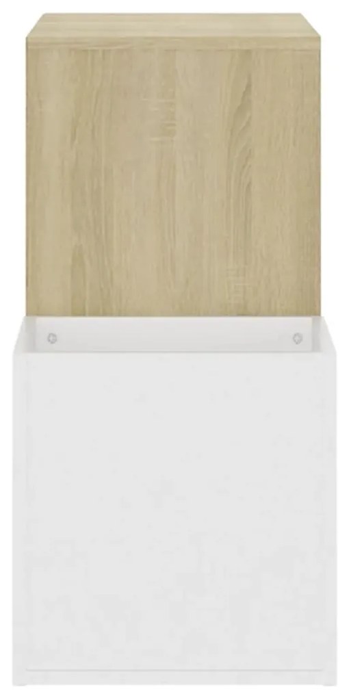 Παπουτσοθήκη Χολ Λευκή/Sonoma Δρυς 105x35,5x70 εκ. Μοριοσανίδα - Μπεζ