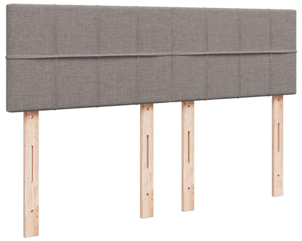 Κρεβάτι Boxspring με Στρώμα Taupe 140x190 εκ. Υφασμάτινο - Μπεζ-Γκρι