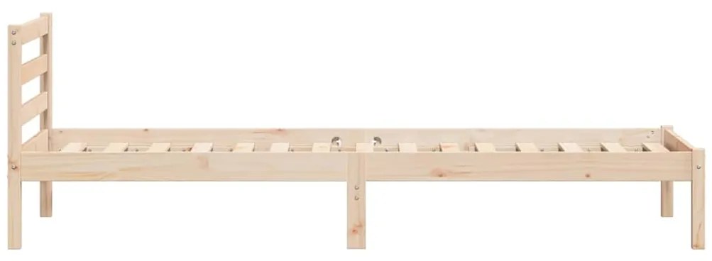 vidaXL Κρεβάτι με κεφαλάρι Καφέ 210 x 80 εκ Μασίφ ξύλο πεύκου