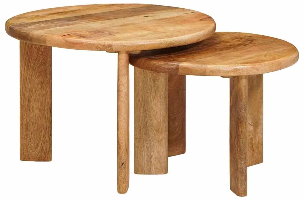 vidaXL Τραπεζάκια Καφέ Στερεών 2 pcs Καφέ Στερεό ξύλο μάνγκο