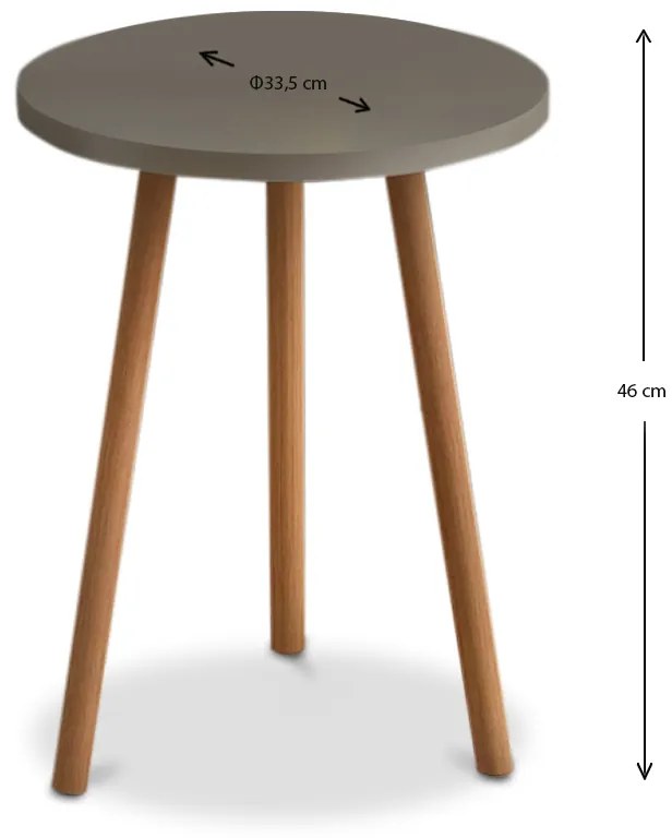 Τραπεζάκι βοηθητικό Roma Megapap χρώμα cappuccino 33,5x33,5x46εκ.