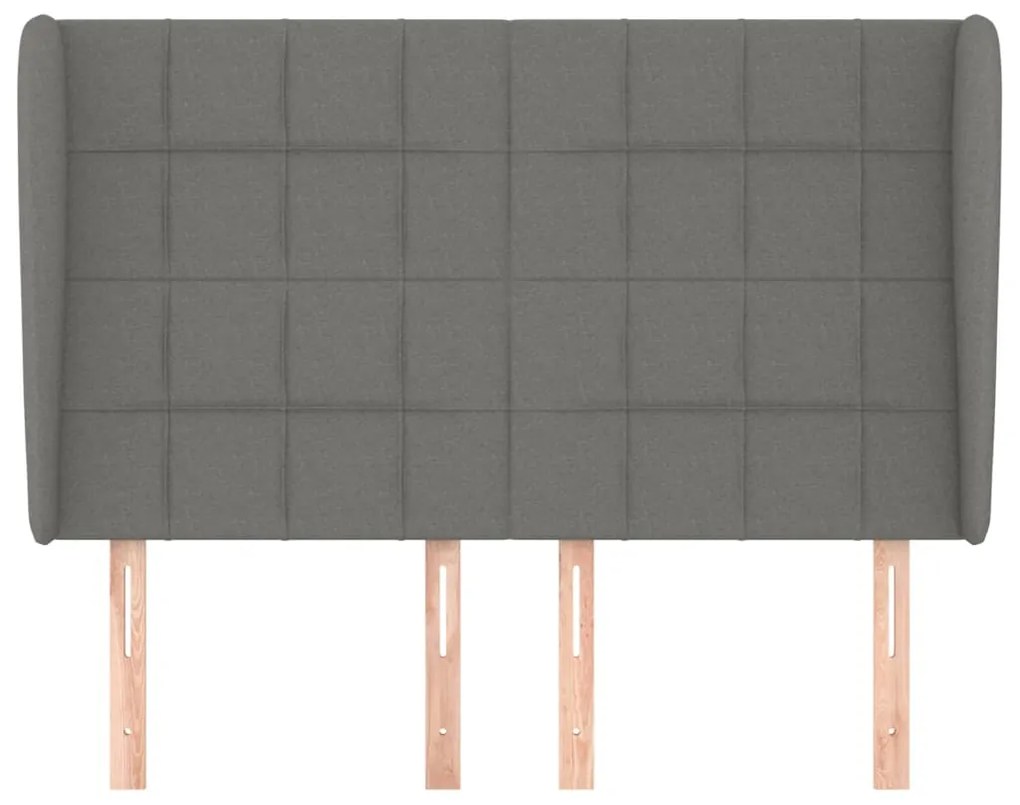 Κεφαλάρι με Πτερύγια Σκούρο Γκρι 147x23x118/128 εκ. Υφασμάτινο 3117955