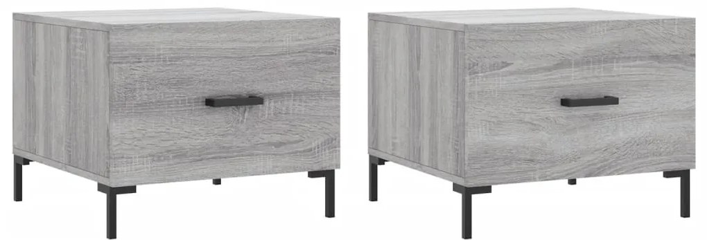vidaXL Τραπεζάκια Σαλονιού 2 τεμ Γκρι sonoma 50x50x40 εκ Επεξ. Ξύλο
