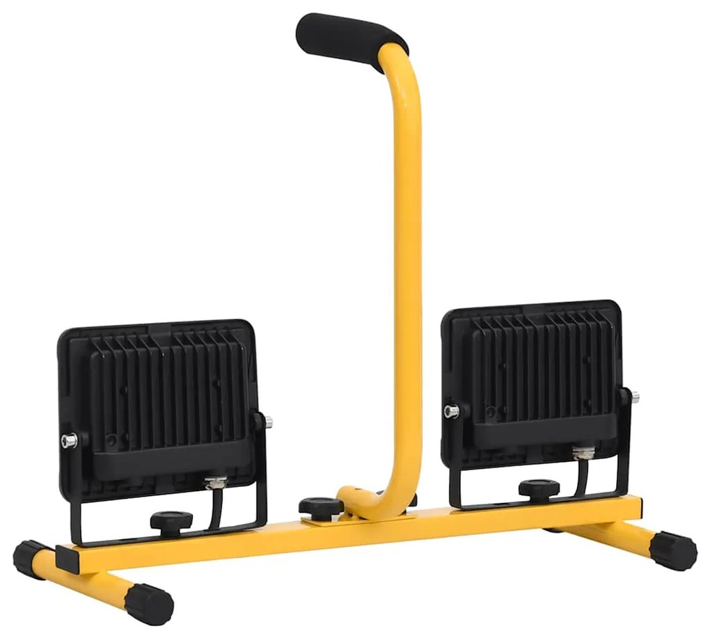 vidaXL Προβολέας LED με Λαβή Ψυχρό Λευκό 2 x 30 W