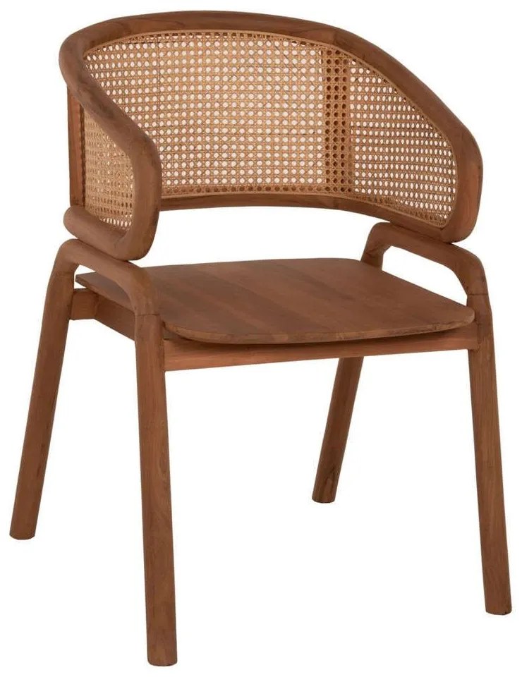 Πολυθρόνα HM9402.01 57x62x83cm Μασίφ Με Rattan Από Ξύλο Natural-Teak Rattan, Wood