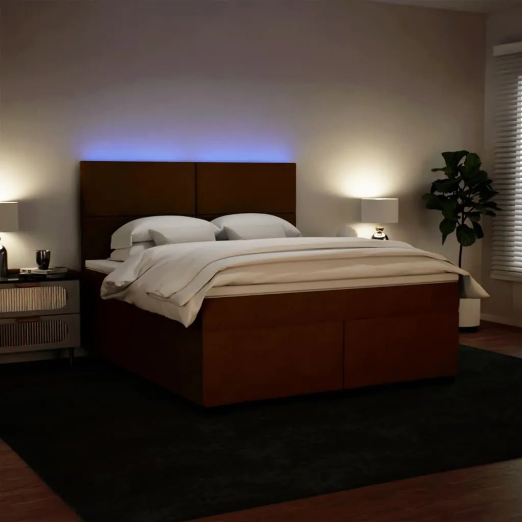 vidaXL Κρεβάτι Boxspring με Στρώμα Ροζ 180x200 εκ. Βελούδινο