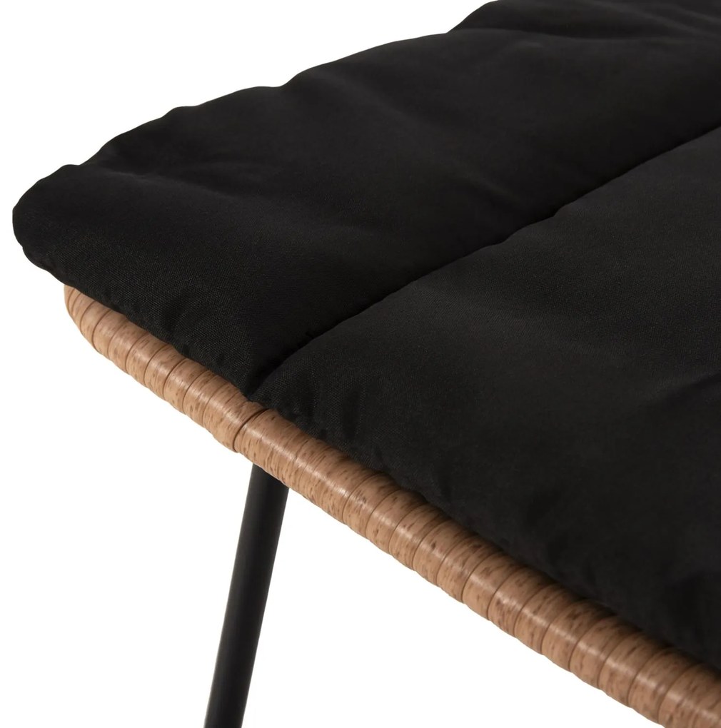 Καρέκλα ALLEGRA C5454.11 Μεταλλική με Μαξιλάρι Μαύρο και Wicker Μπέζ 50,5x49,5x88Υ εκ. 50.5x49.5x88 εκ.