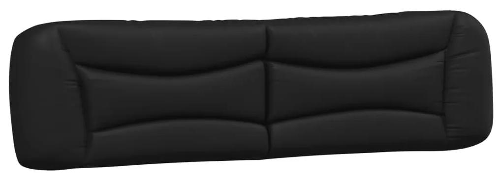 Πλαίσιο Κρεβατιού με Κεφαλάρι Μαύρο/Λευκό 200x200εκ.Συνθ. Δέρμα - Μαύρο