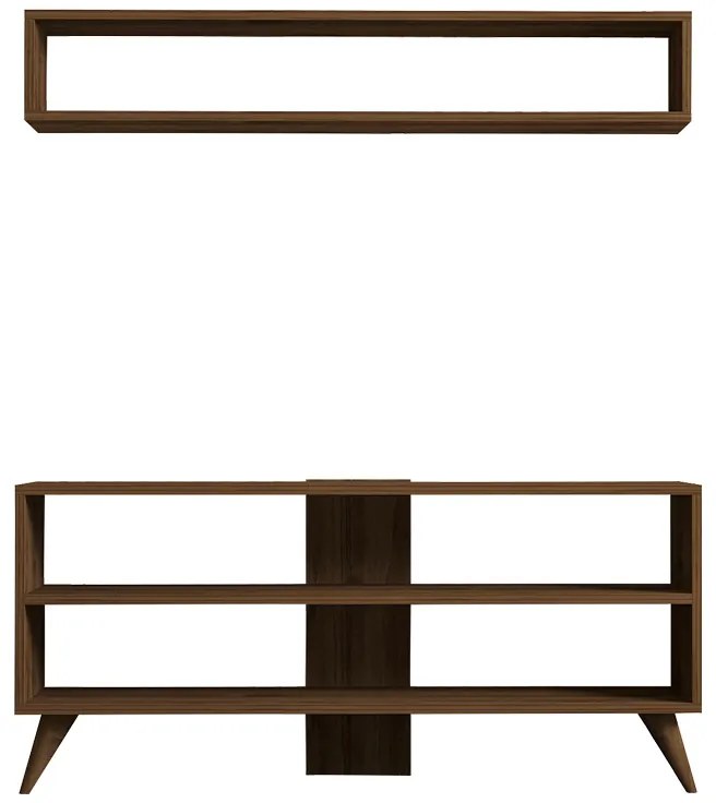 Σύνθετο σαλονιού Prestige pakoworld σε καρυδί απόχρωση 120x29,6x50εκ (1 τεμάχια)