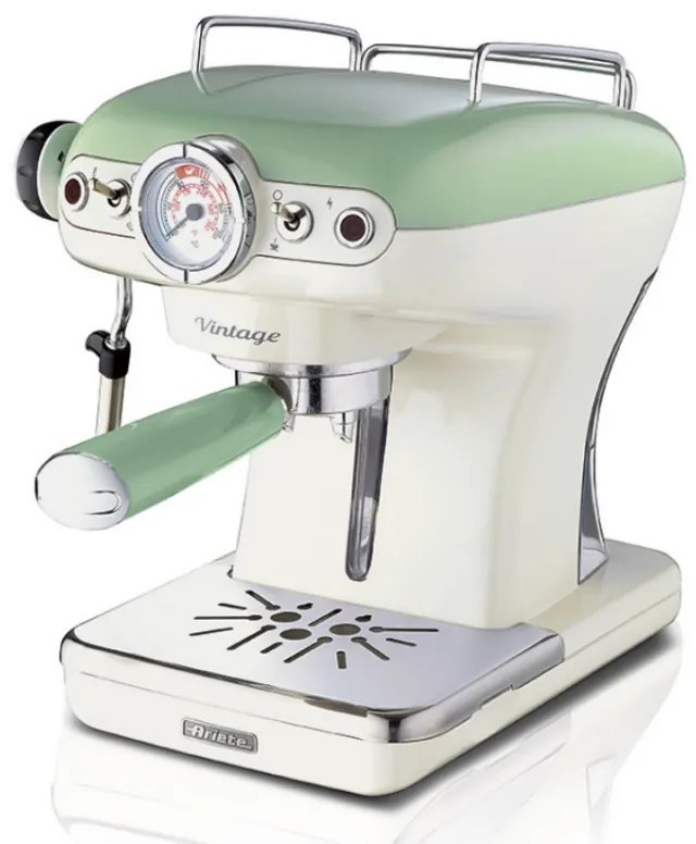 Μηχανή εσπρέσο Ariete VINTAGE 1389/14, 850W, 15 bar, 0.9 l, αλεσμένη και ESE, Maxi-Cappuccino, Πράσινο