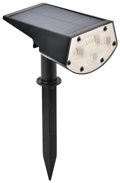 Ηλιακό Φωτιστικό Εδάφους Καρφί LED 4W 3000K ABS Μαύρο 6602 Spotlight 6602 Μαύρο