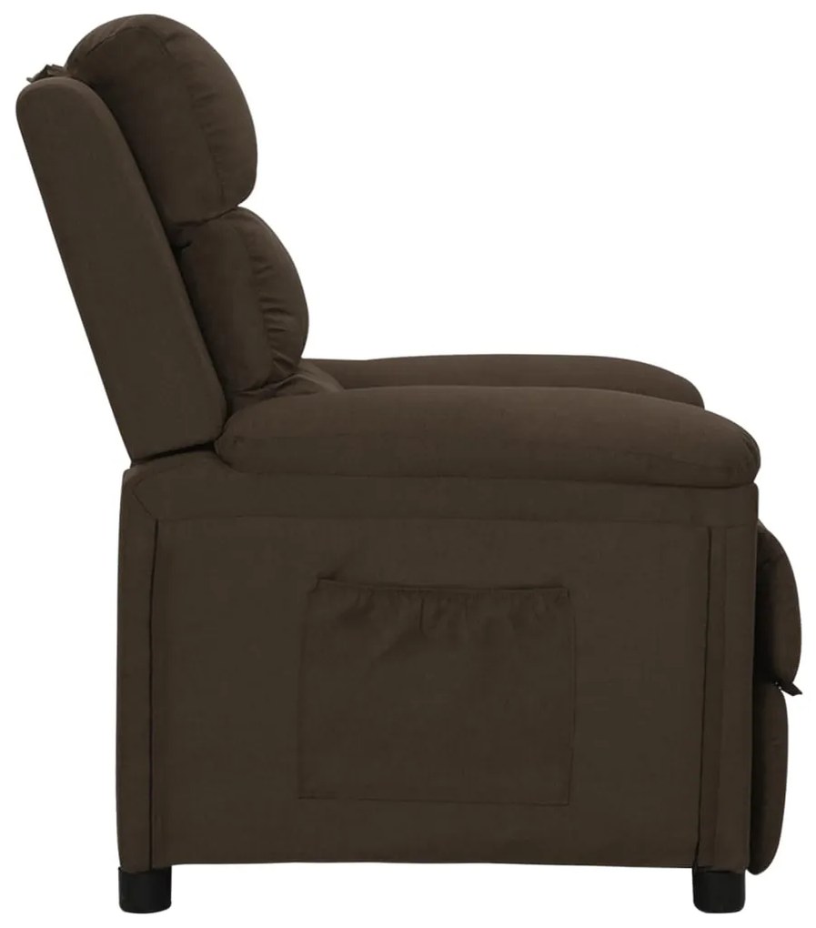 vidaXL Πολυθρόνα Ανακλινόμενη Σκούρο Καφέ Υφασμάτινη