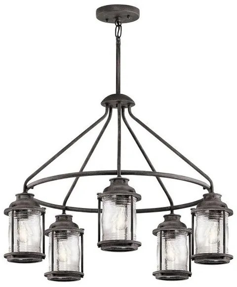 Κρεμαστό Φωτιστικό Οροφής  5xE27 IP44  Φανάρια  Ashland Bay Elstead Lighting-KL-ASHLANDBAY-5P-Γκρι KL-ASHLANDBAY-5P