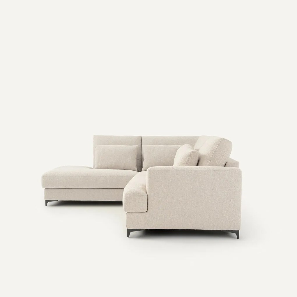 Γωνιακός καναπές-κρεβάτι αριστερή γωνία, με μπουκλέ υφή, Marsile