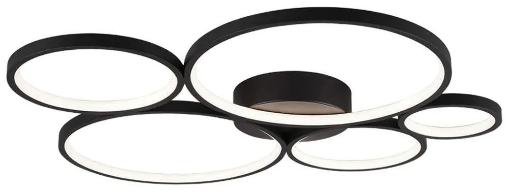 Φωτιστικό Οροφής - Πλαφονιέρα Rondo 622610532 49W Led 53x59cm Black Mat Trio Lighting Metal