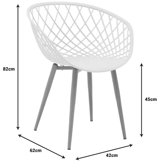 Καρέκλα Ezra μαύρο pp-πόδι φυσικό μέταλλο 62x42x82εκ 63x55x83 εκ.