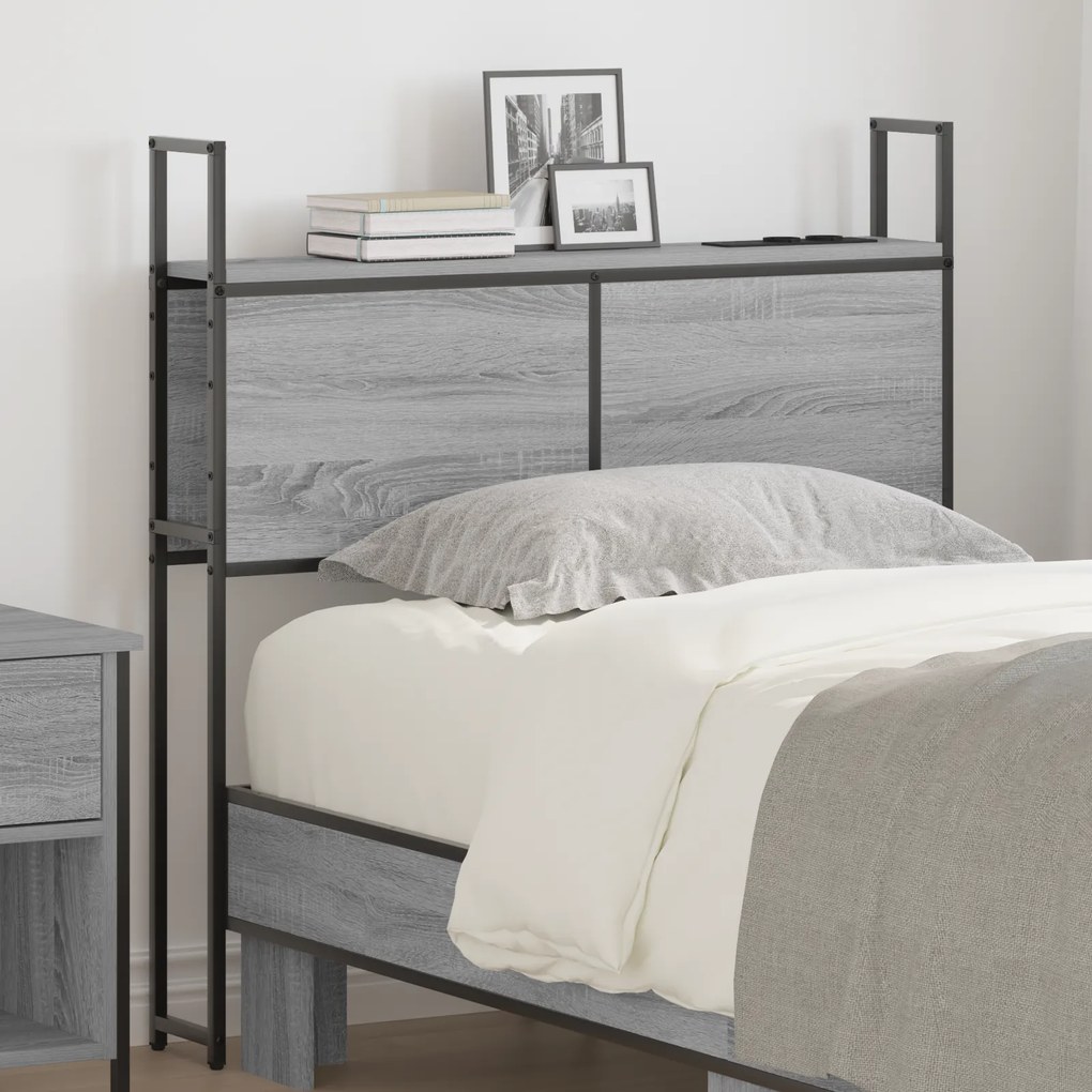 vidaXL Κεφαλάρι Αποθήκης Γκρι sonoma 90 cm Επεξεργασμένο ξύλο