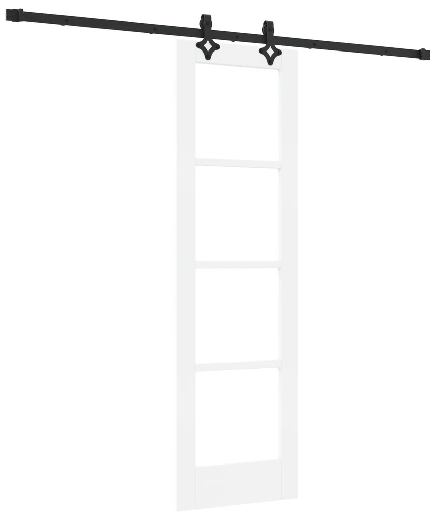 vidaXL Συρόμενη Πόρτα  με Σετ Υλικών Λευκή 61x198.5 εκ. Συμπαγές Ξύλο Πεύκου