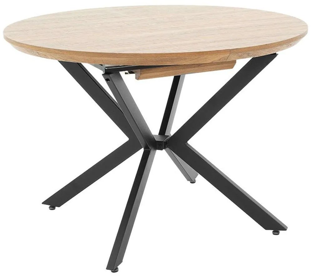 Tραπέζι Lydia Επεκτεινόμενο 235-000004 120-160x120x79cm Walnut-Black Mdf,Μέταλλο