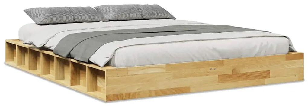 Πλαίσιο κρεβατιού χωρίς στρώμα 150x200 cm μασίφ ξύλο δρυς 3324124
