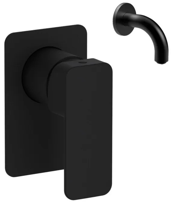 Eurorama Quadra Black Matt Στόμιο 10cm Φ24mm+Μίκτης Εντοιχισμού 1 Εξόδου