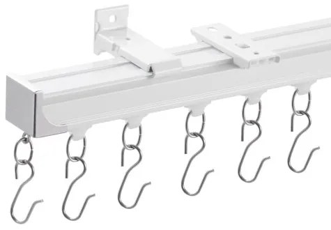VEVOR Ceiling Curtain Track Set 17.7 FT/5.4 Meter Room Divider with Hooks White