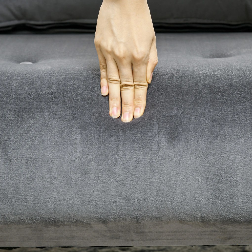 HOMCOM Πολυθρόνα 2-σε-1, Πολυθρόνα χαλάρωσης, Κρεβάτι επισκεπτών, έως 150 kg, 72 cm x 78 cm x 79 cm, Γκρι