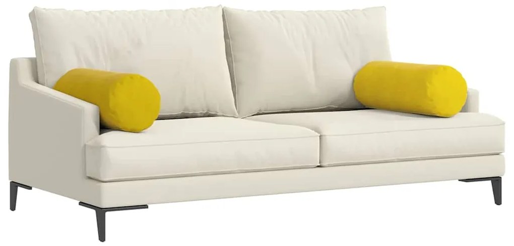 vidaXL Μαξιλάρια Στήριγμα 2 pcs Κίτρινο Ø 25 x 70 cm