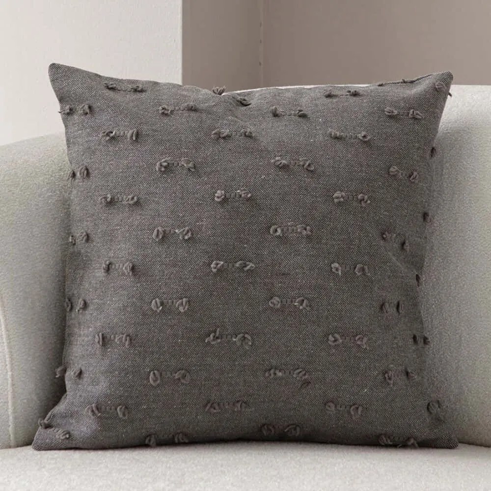 Μαξιλαροθήκη Διακοσμητική Tuffet 881PCR1605 Grey Aberto Design 43X43 Πολυέστερ