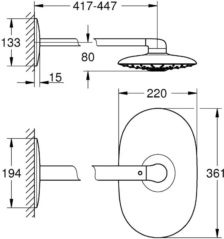 Ντους κεφαλής Grohe Rainshower 360 Duo