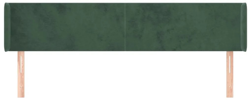 Κεφαλάρι με Πτερύγια Σκούρο Πράσινο 163x16x78/88 εκ. Βελούδινο 3118545