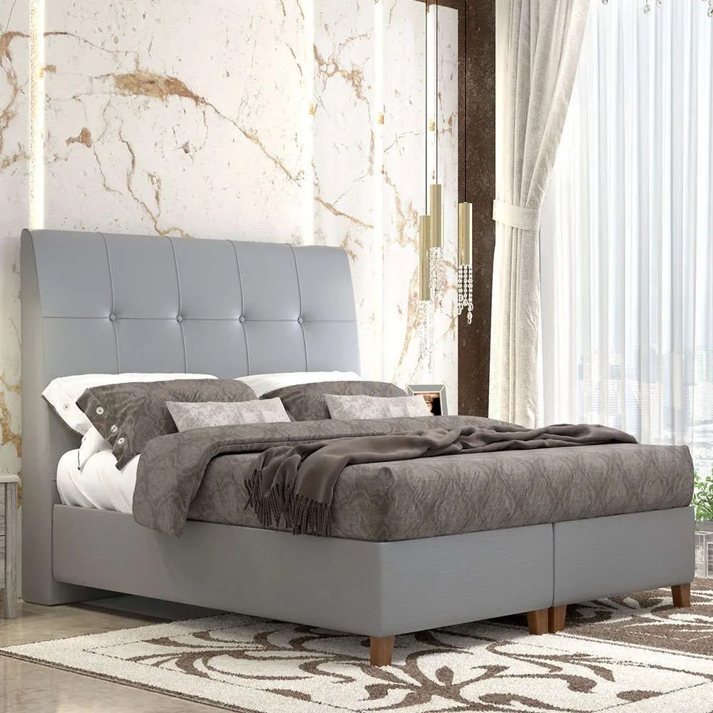 Κρεβάτι Νο60 160x200x120cm Grey Queen Size