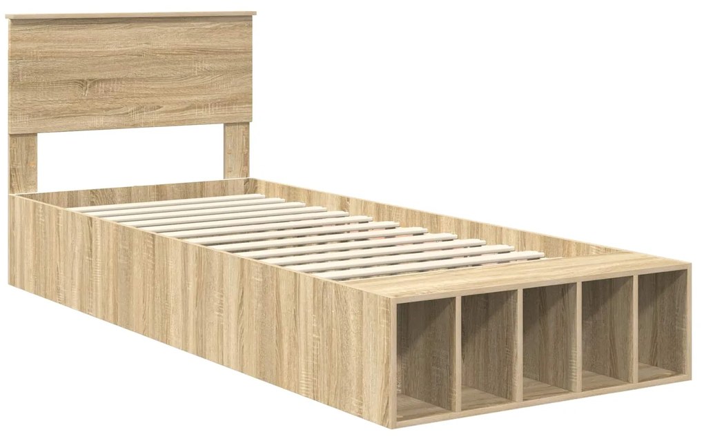 vidaXL Σκελετός Κρεβατιού Δρύς Sonoma 100 x 200 cm Επεξεργασμένο ξύλο