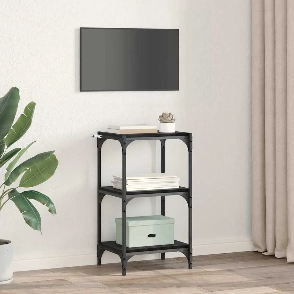 vidaXL Βιβλιοθήκη Μαύρη δρυς 40 x 33 x 71 εκ Επεξεργασμένο ξύλο