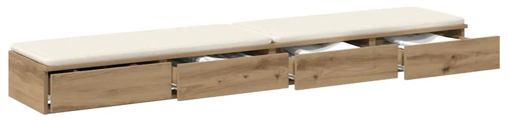 vidaXL Συρτάρια κρεβατιού με συρτάρι Artisan Oak 200 x 36,5 x 16,5 εκ