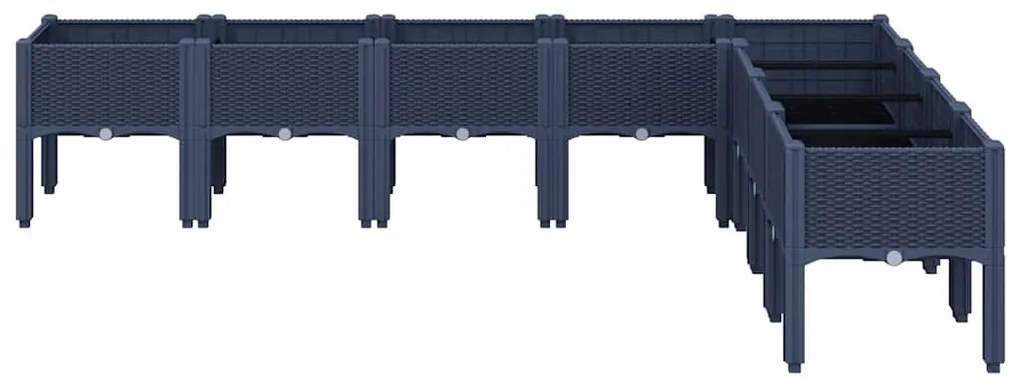 vidaXL Ζαρντινιέρα Κήπου με Πόδια Μπλε Γκρι 200x160x42 εκ. Πολυπροπυλένιο
