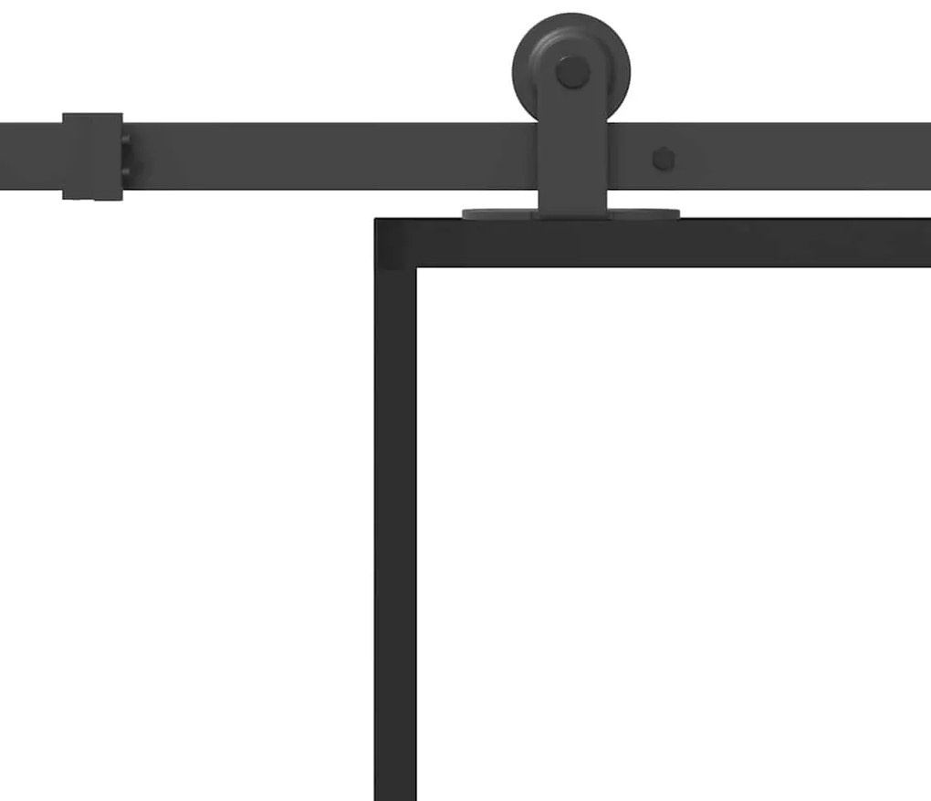 vidaXL Συρόμενη πόρτα με σετ υλικού 102x205 cm ESG Γυαλί&Αλουμίνιο