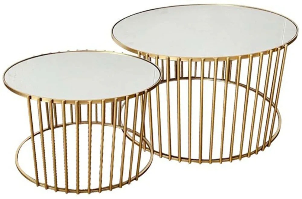 Ζιγκόν Boron (Σετ 2Τμχ) 295-000011 82x80x45/62x60x40cm Gold
