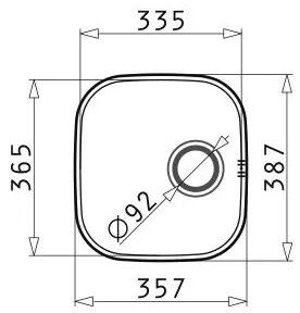 Νεροχύτης Κουζίνας Ανοξείδωτος Pyramis Iris 33,5x36,5 εκ. 1B 35.7x38.7x15 εκ.