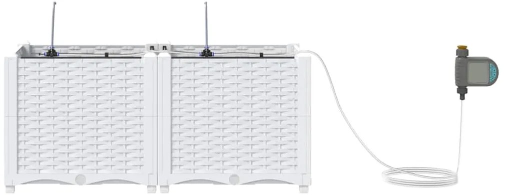 vidaXL Ζαρντινιέρες κήπου Λευκό 80 x 40 x 37.5 cm Ατσάλι