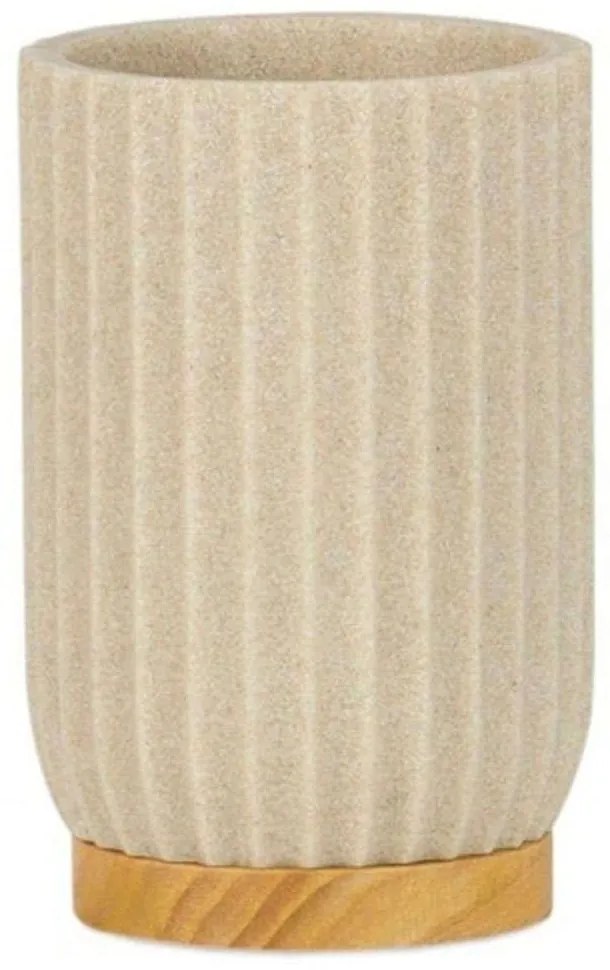 Ποτηροθήκη LBTAH-BA72033 Φ7,5x11cm Beige-Natural Andrea House Polyresin,Ξύλο