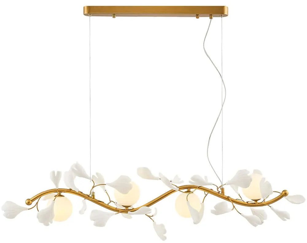 Φωτιστικό Οροφής - Ράγα Krakow 701CHD1344 115x32x12cm 4xG9 5W Gold-White Opviq