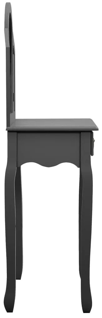 vidaXL Μπουντουάρ με Σκαμπό Γκρι 65x36x128 εκ. Ξύλο Παυλώνιας / MDF