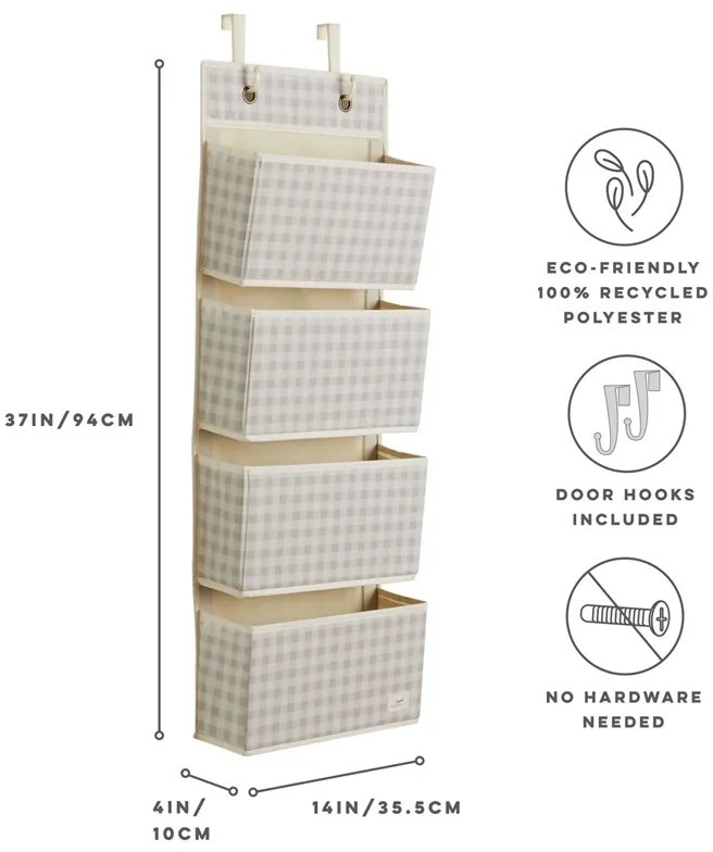 3Sprouts Κρεμαστή θήκη Gingham beige