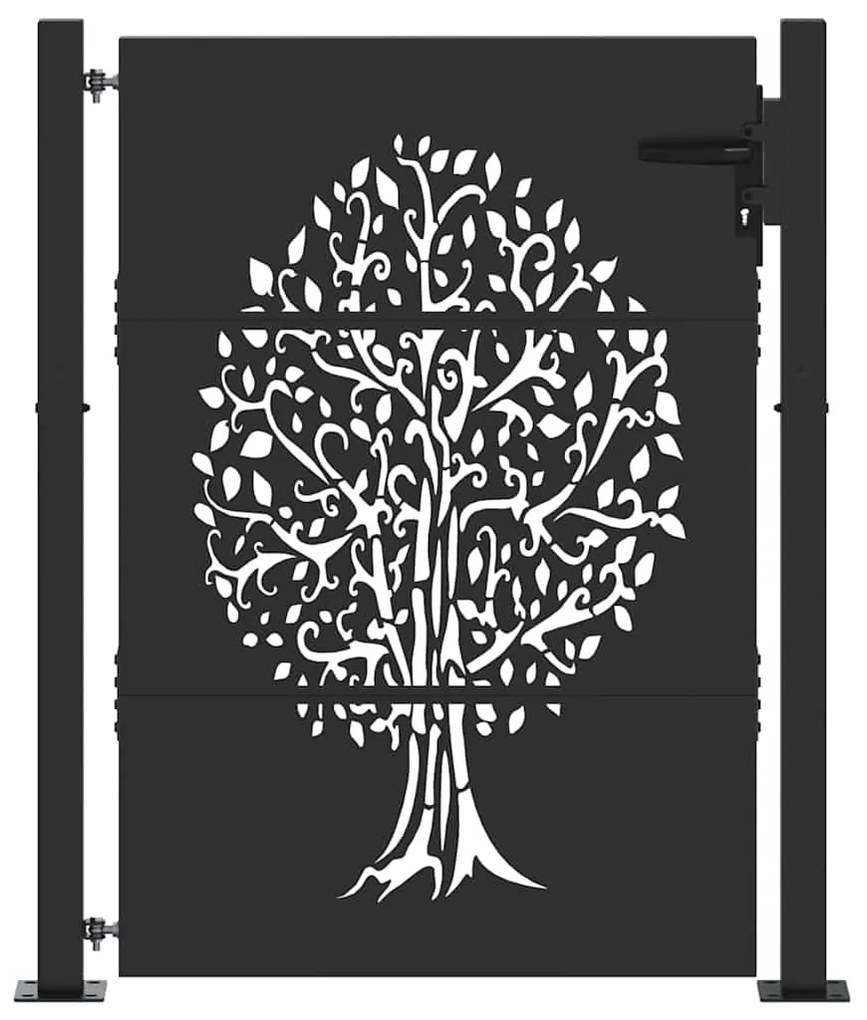 vidaXL Πύλη Κήπου Μαύρο 85 x 155 εκ Ατσάλι με Επικάλυψη Πούδρας