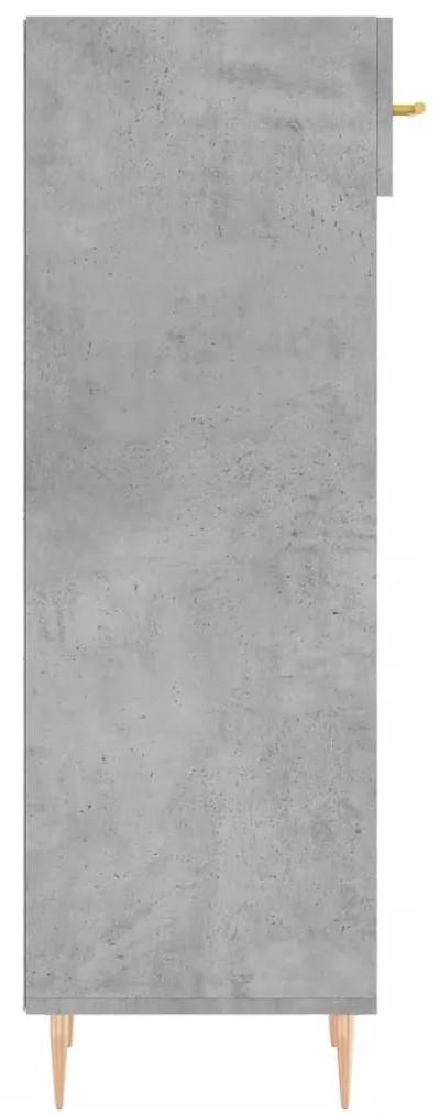 Παπουτσοθήκη Γκρι Σκυροδέματος 30x35x105 εκ. Επεξεργασμένο Ξύλο - Γκρι