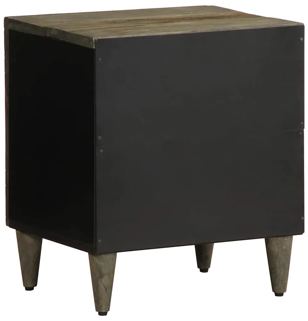 Κομοδίνα 2 τεμάχια ανοιχτό γκρι 40x33x46 cm μασίφ ξύλο Mango - Γκρι