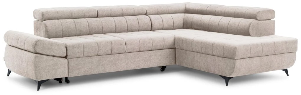 Γωνιακός Καναπές/Κρεβάτι Valer L/ Κρεμ/ Δεξιά γωνία/ 280x97x203 BOG56337