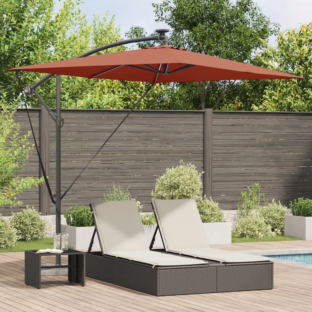 vidaXL Ομπρέλα Cantilever Banana Τερακότα 294 x 200 x 254 εκ.